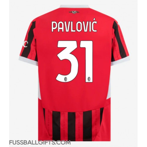 AC Milan Strahinja Pavlovic #31 Fußballbekleidung Heimtrikot 2024-25 Kurzarm